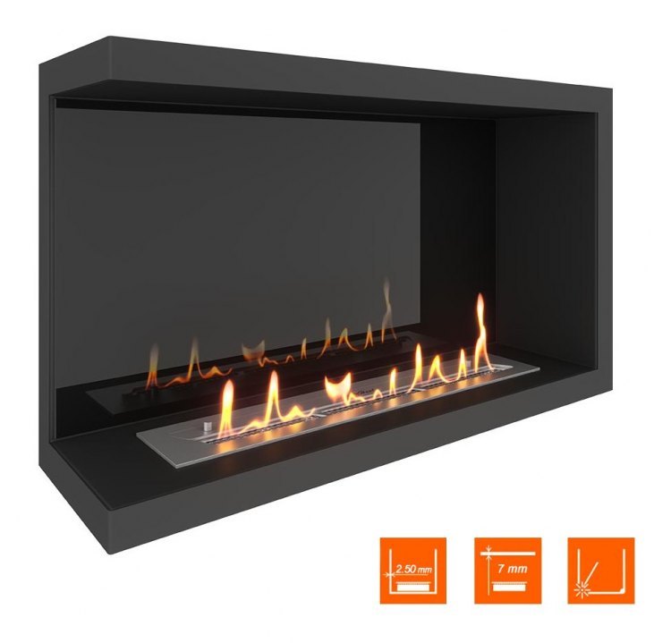 Биокамин угловой SteelHeat Leader 800 левый (Стемалит)