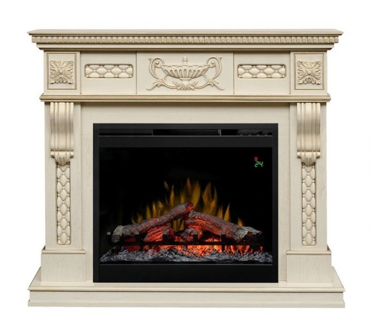 Каминокомплект Corsica - Слоновая кость с патиной с очагом Symphony 26'' DF2624-L