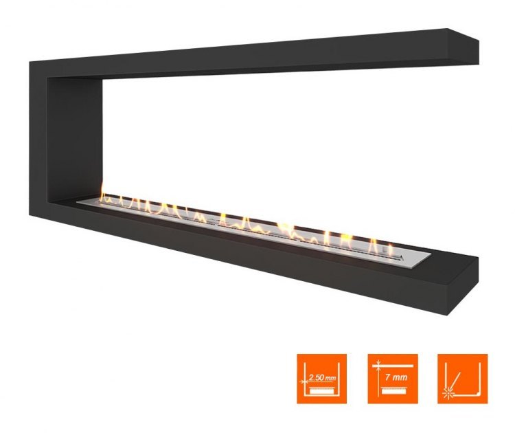 Биокамин торцевой SteelHeat LONG 1400 (Стандарт)