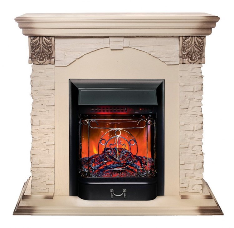 Электрокамин Dublin Lux WT с Majestic Lux BL