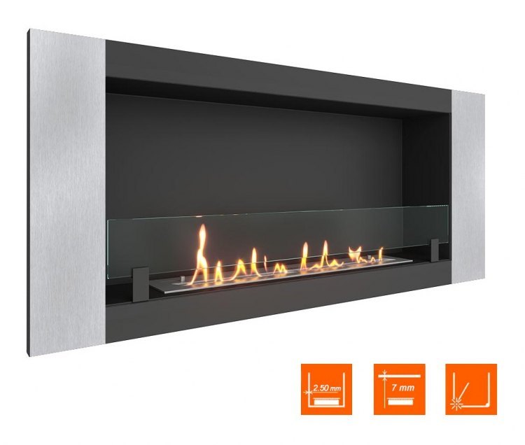 Биокамин в нишу SteelHeat LONG-V 1200 (Стекло)