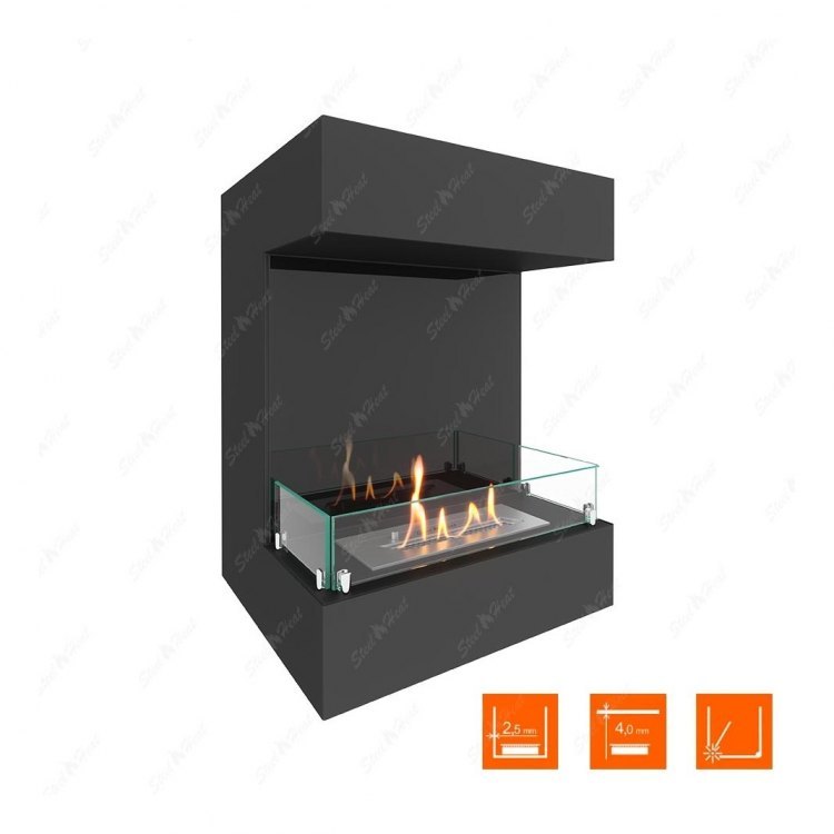 Биокамин фронтальный SteelHeat GRAND 600 (Стекло + Стемалит)