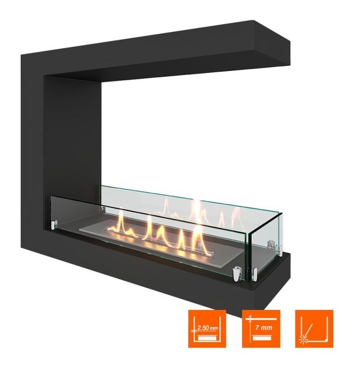 Биокамин торцевой SteelHeat ONE 700 (Стекло)