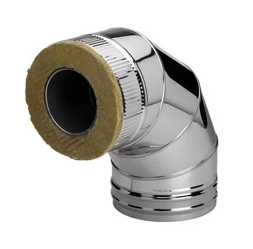 Отвод 90° DOTH D104 с изоляцией 50 мм, AISI 321/304 (Вулкан)