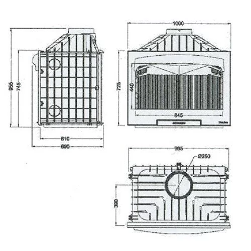 Каминная топка Hergom Asador H04/100 (без дверки, без стекла)