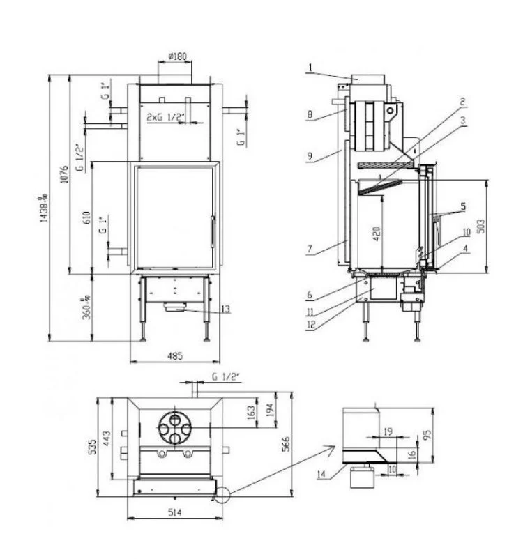 Каминная топка BeF Aquatic WH V 450