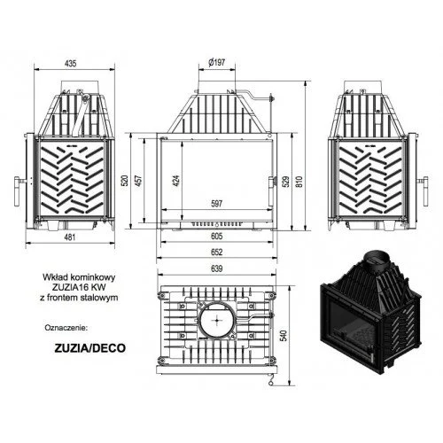 Каминная топка Kratki Zuzia DECO