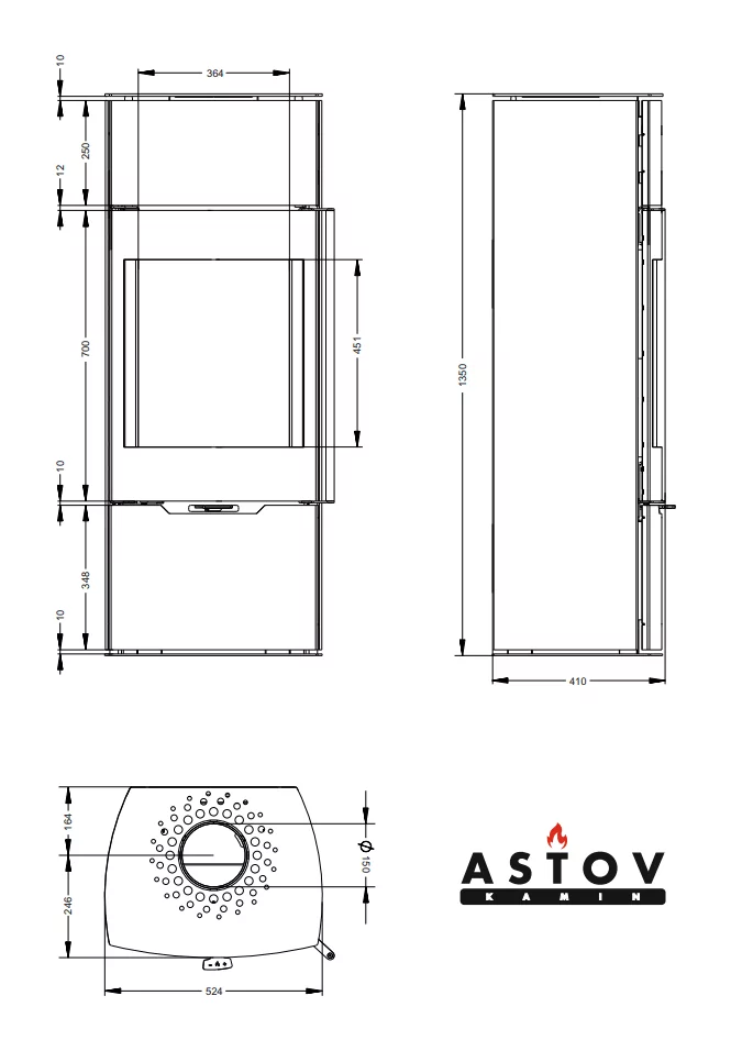 Печь-камин Астов F 451 L