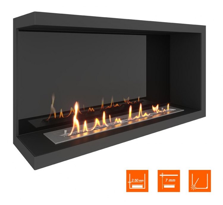 Биокамин угловой SteelHeat Leader 900 левый (Стемалит)