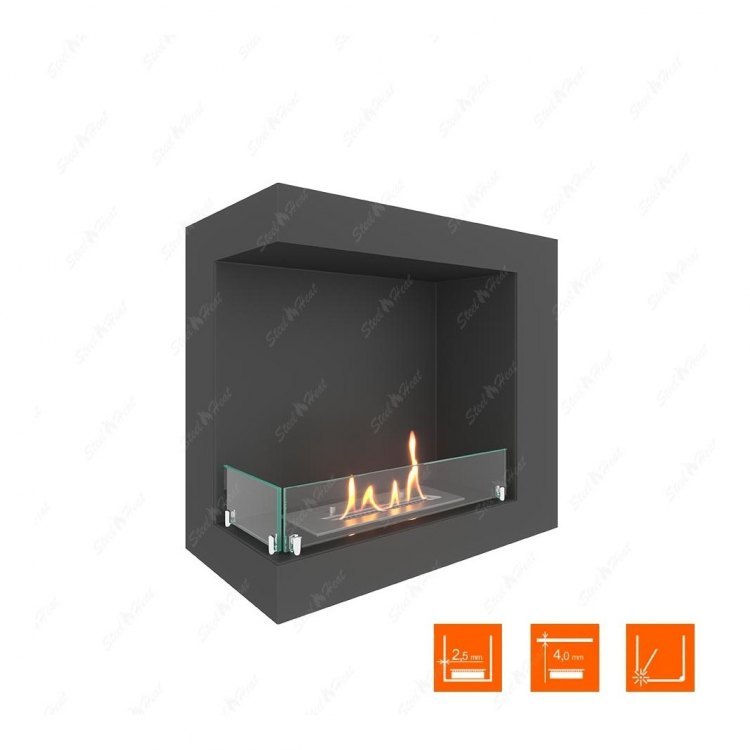 Биокамин угловой SteelHeat ONE 600 левый (Стекло)