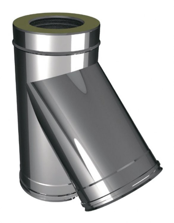 Тройник 45° D120/220, AISI 321/оцинкованная сталь (Вулкан)