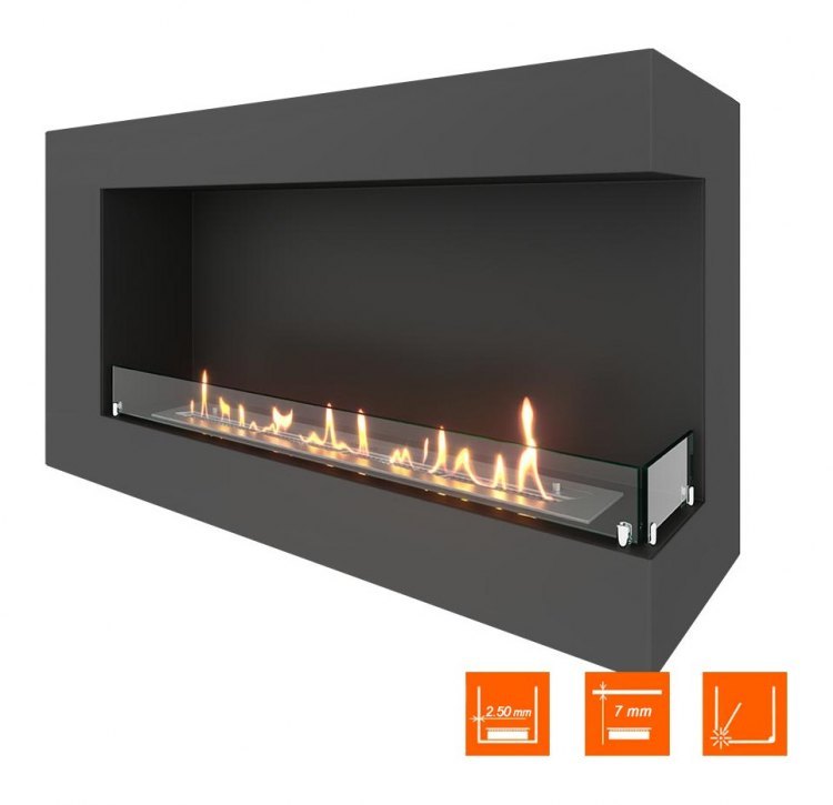 Биокамин угловой SteelHeat GRAND 1100 правый (Стекло)