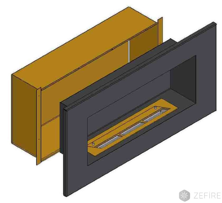 Теплоизоляционный корпус для встраивания в мебель для очага 1800 мм