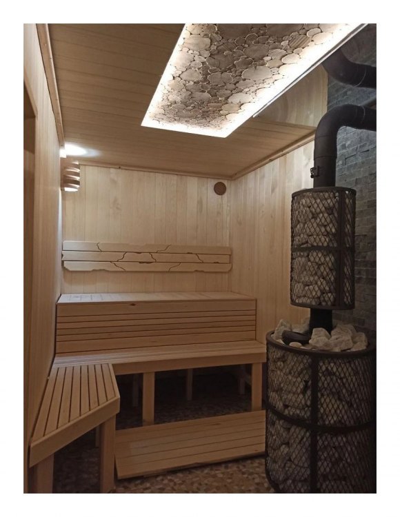 Банная печь Атмосфера L сетка нержавейка с газовой горелкой