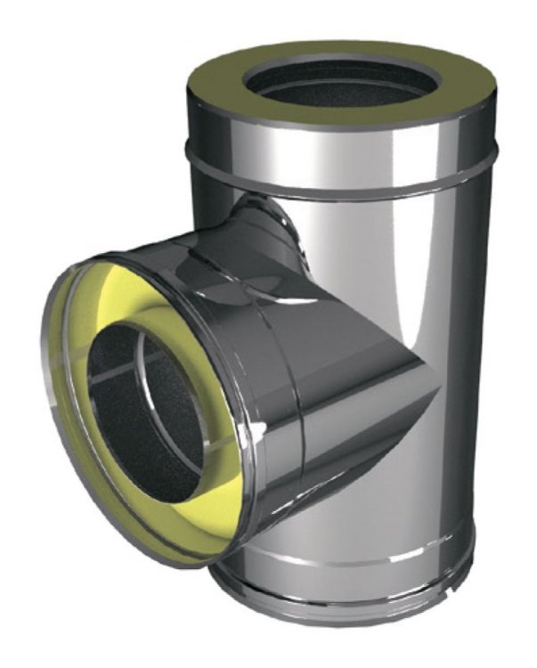 Тройник 90° D250/350, AISI 321/оцинкованная сталь (Вулкан)