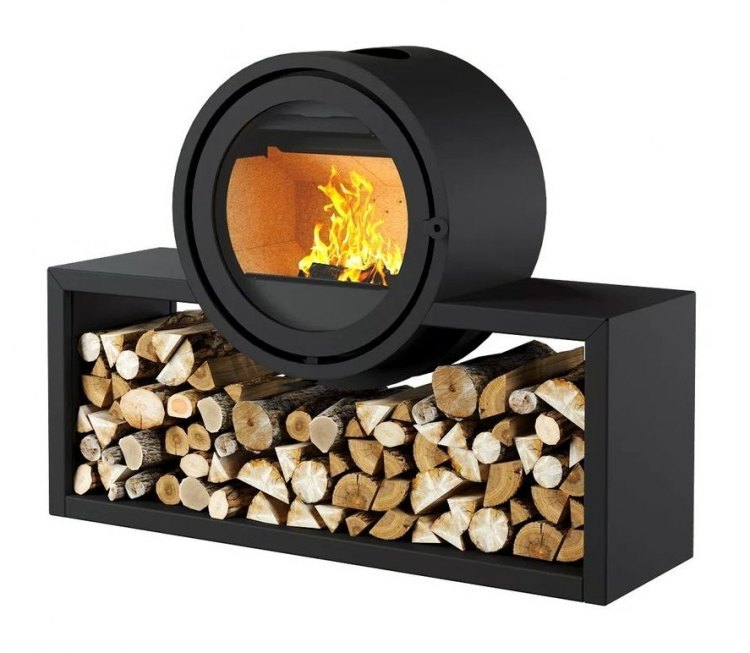 Печь-камин Астов D 600 на подиуме