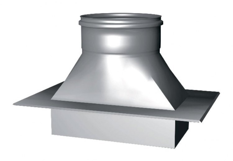 Переходник с переходной частью с кирпичной кладки на трубу (с фланцем) D250 на 245х245, AISI 321 (Вулкан)