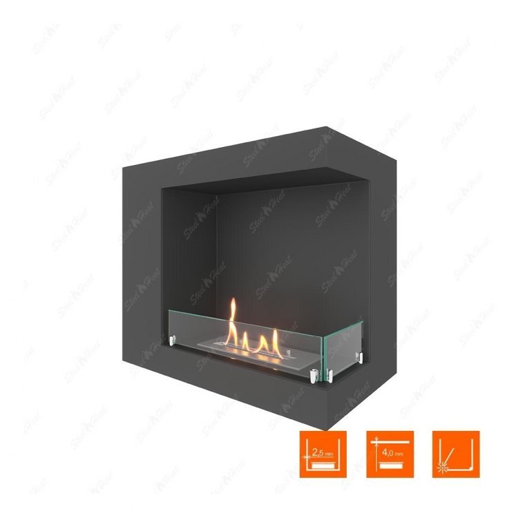 Биокамин угловой SteelHeat LONG 600 правый (Стекло)