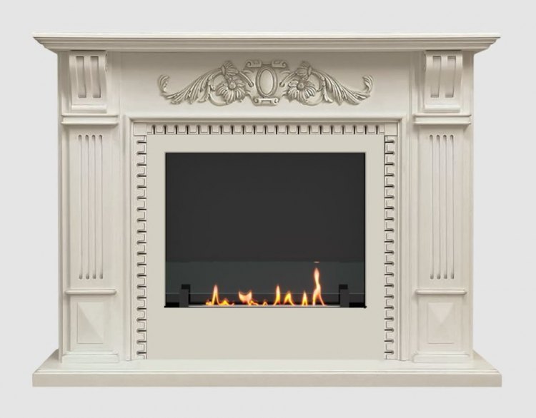 Биокамин в портале SteelHeat Belfast Lux (Стекло+стемалит)