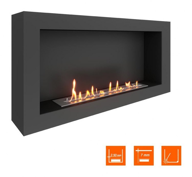 Биокамин SteelHeat WALL ONE 1100 черный (Стандарт)