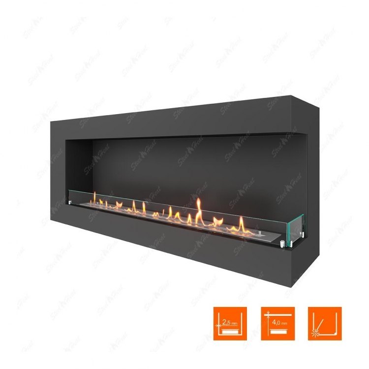 Биокамин угловой SteelHeat GRAND 1500 правый (Стекло)