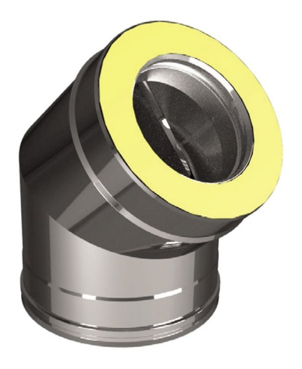 Отвод 45° D200/400, изоляция 100 мм, AISI 321/304 (Вулкан)