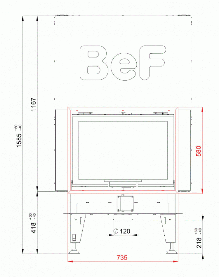 Каминная топка BeF Double V 7 Feel