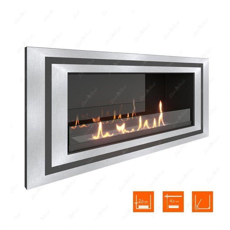 Биокамин в нишу SteelHeat LONG-D 900 Small (Стекло + Стемалит)