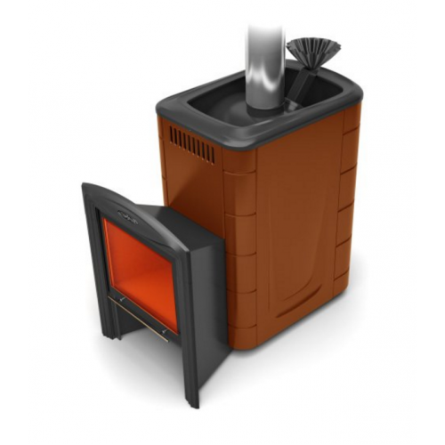 Дровяная печь для бани TMF Гейзер 2014 Carbon Витра ЗК терракота