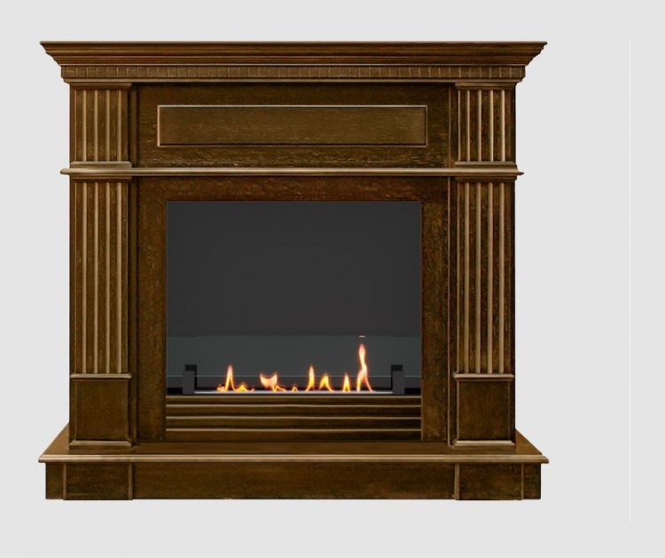 Биокамин в портале SteelHeat Rim (Стекло+стемалит)